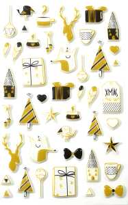 Maildor Sticker Cooky, 1 Bogen 7,5x12cm, Weihnachten gold