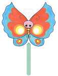 Avenue Mandarine Graffy Stick, Stabmaske Schmetterlin