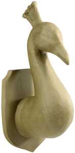 Clairefontaine Pappmache Trophäe Pfau 37,5 cm