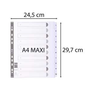 Exacompta Register A4+ Karton 10tlg 1-10 weiss