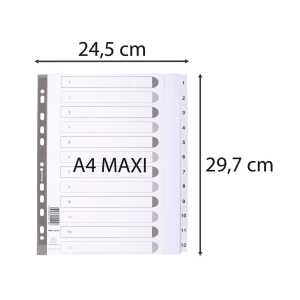 Exacompta Register A4+ Karton 12tlg 1-12 weiss