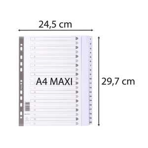 Exacompta Register A4+ Karton 20tlg 1-20 weiss
