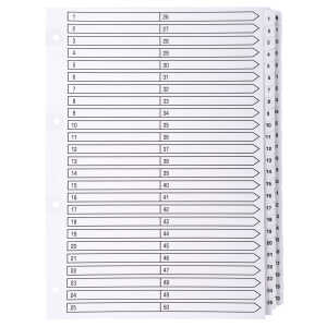 Exacompta Register A4 Karton 50tlg 1-50 weiss
