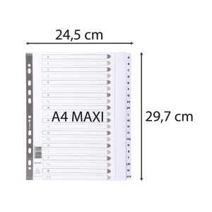 Exacompta Register A4+ Karton 20tlg A-Z weiss