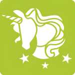 Avenue Mandarine 6 Schablonen sortiert, Einhorn