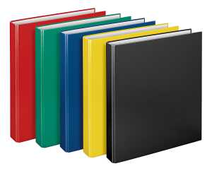 Ringbuch Basic, A4 x 33, Psortiert in gelb, rot, grün, blau, schwarz