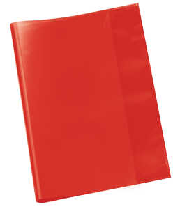 Schulhefthülle, DIN A5, PP-Folie, transparent rot