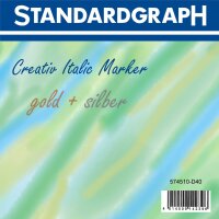 STDGRAPH Creativ Italic Marker mit 4 Ringen à 20 Markern in gold und silber im Display