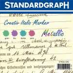 Creativ Italic Marker mit 4 Ringen in grün türkis lila und pink