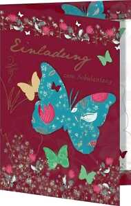 Nestler Einladungskarte 17 x 12 cm Schmetterling