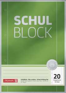 BRUNNEN 1052630 Schulblock Premium A4 unliniert, mit Doppelrand