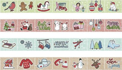 HEYDA 203584597 Display Deko Tapes Stamp Weihnachten Rollen 24 m x 255 mm Display 19 x 22 x 6 / 15 cm