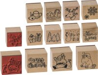 HEYDA 204888680 Stempel-Set Xmas Patches 12 x 10 x 3 cm Holz