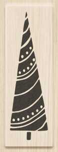 HEYDA Stempel Weihnachten Baum mit Girlande Holz matt lackiert