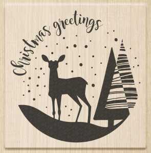 HEYDA Stempel Weihnachten Christmas Greetings Holz matt lackiert