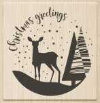 HEYDA Stempel Weihnachten Christmas Greetings Holz matt...