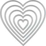 Stanzschablone Stitches Herz 30x 30 mm - 120 x 120 mm Metall