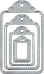 Stanzschablone Stitches Hangtag 45 x 29 mm - 120 x 70 mm Metall