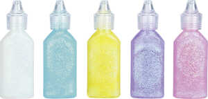 Glitter Glue Rainbow weiss gelb rosa lila türkis