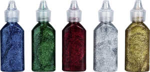 Glitter Glue Basic metallic Glitter in silber gold rot blau grün