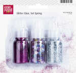 Glitter Glue Spring fuchsia Confetti Schmetterlinge bunt...