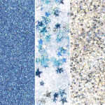 Glitter Glue Stars himmelblau Confetti Sterne blau Flaky silber