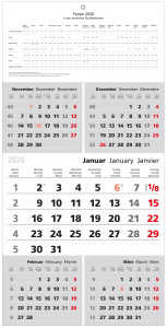 2026 Güss 5-Monatskalender 60x30cm