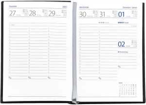 2027  GÜSS Taschenkalender 1W.= 2S., Einband Tucson blau