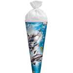 Schultüte Delfin 70 cm rund Glitter & Steine...