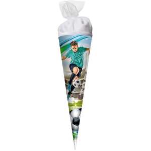 Motiv-Schultüte Fußballstar 50cm rund Tüllverschluss