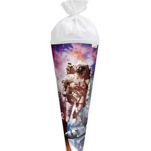 Schultüte 70 cm Galactica rund, Rot(h)-Spitze, Filzverschluss Licht