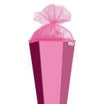 Roth Basteltüte, rosa, 85 cm, eckig, Rot(h)-Spitze, Tüllverschluss