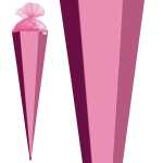 Roth Basteltüte, rosa, 85 cm, eckig, Rot(h)-Spitze, Tüllverschluss