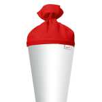 Roth Basteltüte weiß, Verschluss rot, 70 cm, rund, Rot(h)-Spitze