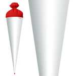 Roth Basteltüte weiß, Verschluss rot, 70 cm, rund, Rot(h)-Spitze