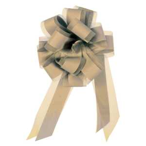 Star Ziehschleife mit Tüll weiß 10er Box Ø19cm