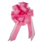 Star Ziehschleife mit Tüll rosa 10er Box Ø19cm