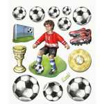 HobbyFun XXL 3D-Sticker Fußball 15 Teile 30 x 30cm