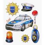HobbyFun XXL 3D-Sticker Polizei 8 Teile 30 x 30cm