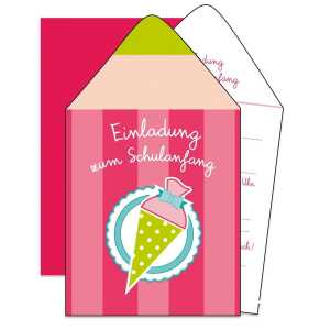 Roth Schulanfangs-Serie Einladungskarte "Stift"