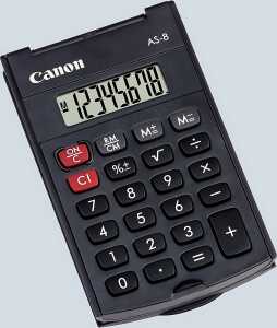Canon Taschenrechner AS-8 8 Stellen, Batterie, Schutzklappe