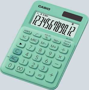 Casio Tischrechner anzeigend MS-20 UC GN Grün, 12 Stellen, Solar/Batterie