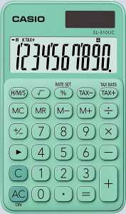 Casio Taschenrechner SL-310 UC GN Grün, 10 Stellen, Solar/Batterie