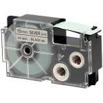 Casio Schriftband XR-18 SR 18mm, Schwarz auf Silber