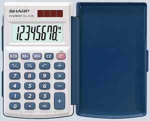 Sharp Taschenrechner EL-243 S 8 Stellen,Solar/Batterie,mit Klappe