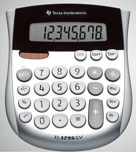 Texas Instrument Taschenrechner TI-1795 SV silber 8-stellig TAX-Tasten