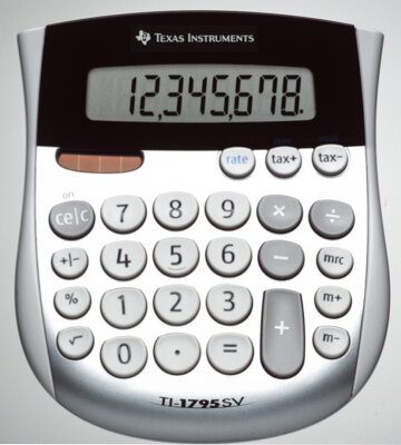 Texas Instruments Taschenrechner TI-1795 SV silber, 8-stellig, TAX-Tasten