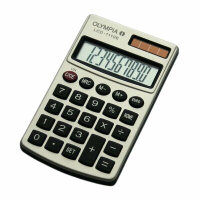 Olympia Taschenrechner LCD-1110 silber, 10 Stellen, Euro