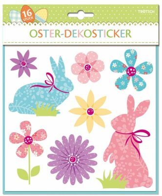 Trötsch Oster-Dekosticker Vintage 19 x 24 cm, 16 Stück