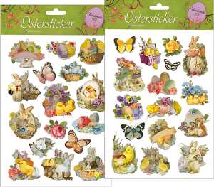 Trötsch Nostalgie-Ostersticker 19 x 26 cm 2 Motive